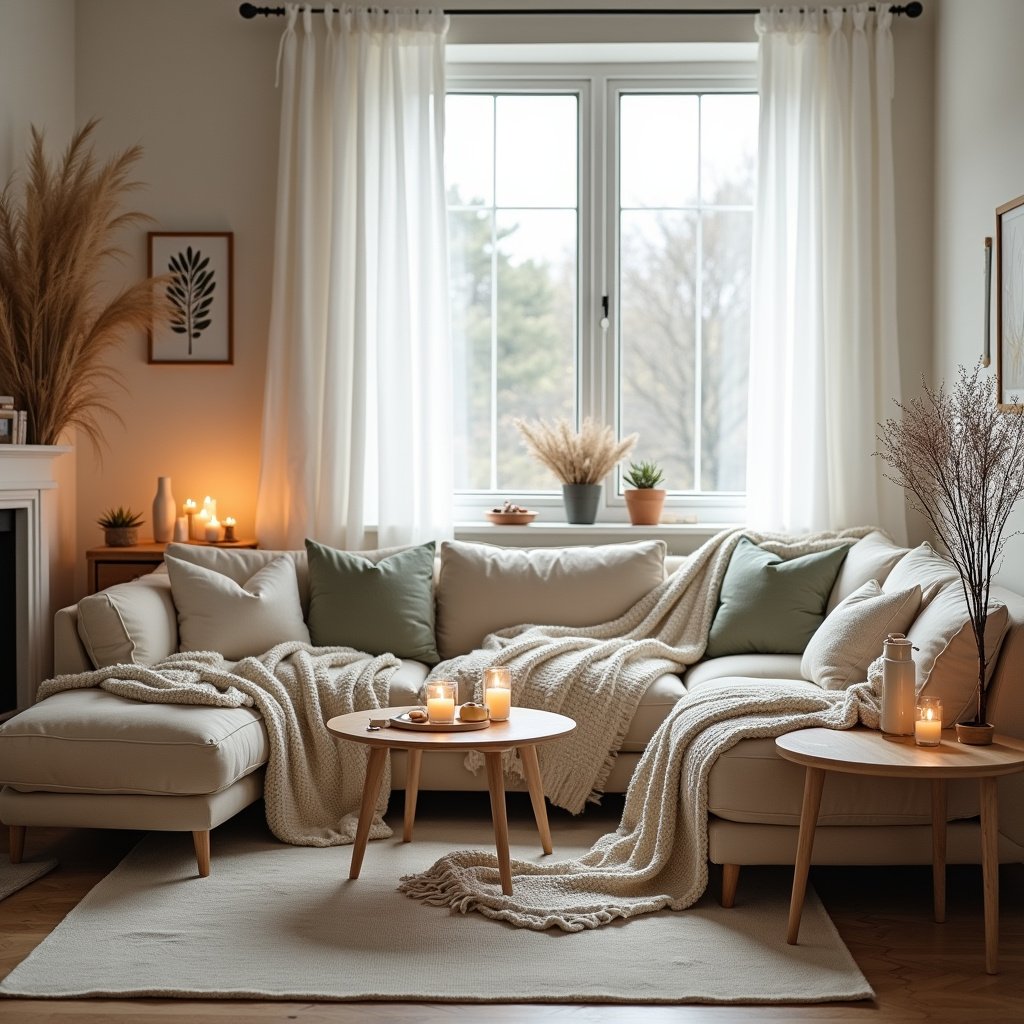20 Warm Fall Living Room Ideas With Candlelight and Texture