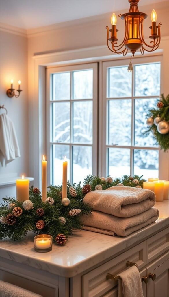 winter bathroom decor