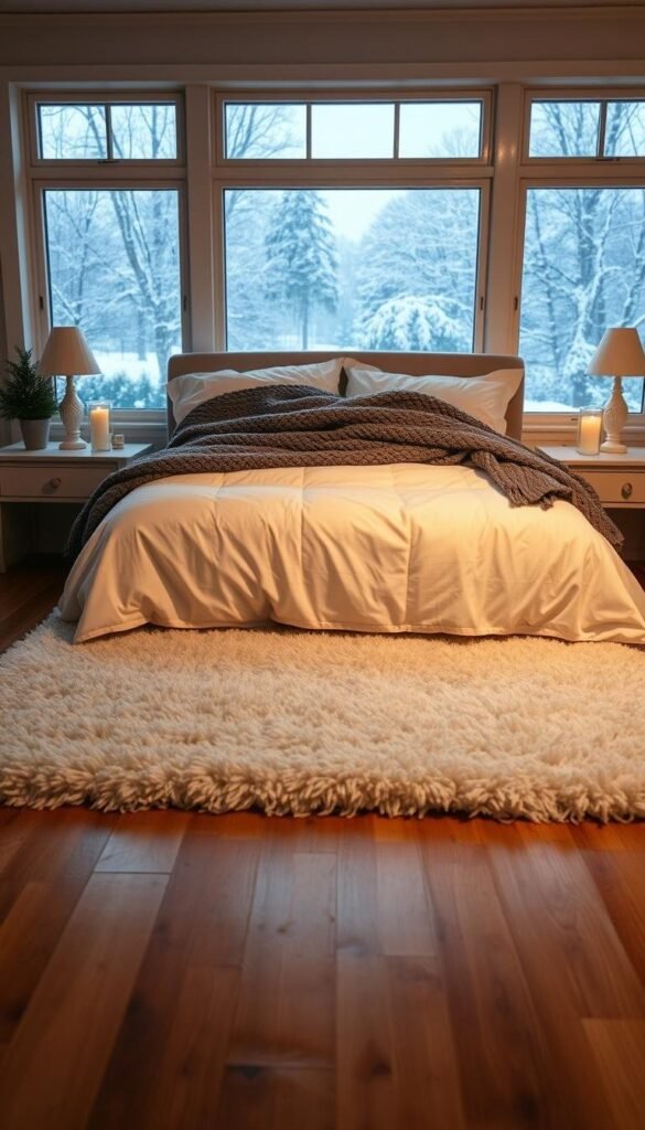 winter bedroom decor textiles