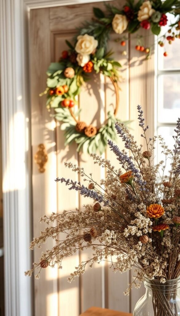 winter home decor flowers